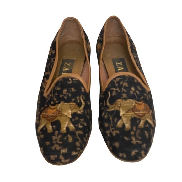 ZALO Tapestry Flats Slip-On Loafer ELEPHANT Print Design Size 5 - Picture 2 of 7